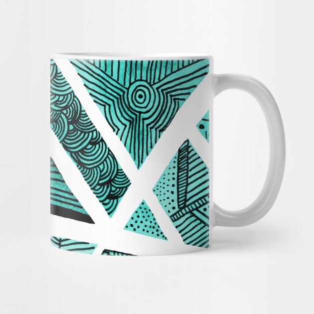 Geometric doodles - turquoise and black by wackapacka